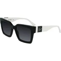 Karl Lagerfeld Lunettes de soleil pour femmes KL6057S, noir et blanc, taille unique, couleur : noir