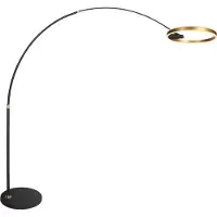 Steinhauer Lampe à arc design Ringlux noir avec or