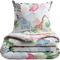 Zelesta Kiddybed Colourful Animals 140x200 - Housse de couette enfant - Couette enfant lavable sans housse - Couette enfant imprimée - Couette d'hiver et couette d'été toute l'année