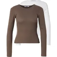 About You T-shirt 'Insa' marron / blanc