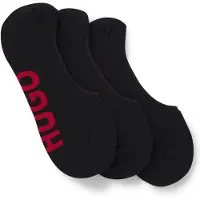 HUGO Lot de trois paires de chaussettes invisibles à grands logos