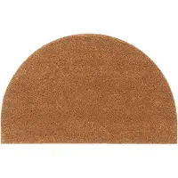 vidaXL Tapis de porte naturel demi-rond 50x80cm fibre de coco touffeté