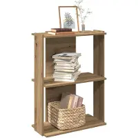 vidaXL Bibliothèque à 3 niveaux chêne artisanal 60x30x80 cm