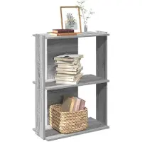 vidaXL Bibliothèque 3 niveaux sonoma gris 60x30x80cm bois d'ingénierie