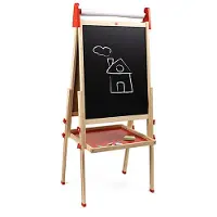 Eurekakids Chevalet En Bois Tout-en-1 Avec Tableau Blanc