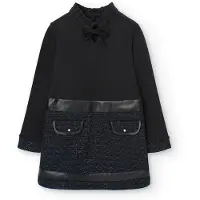 Boboli Combined Long Sleeve Dress Noir 7 Years Fille