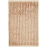 Ferm Living Kami Knotted Rug Off-white|Red Brown | 80 x 120