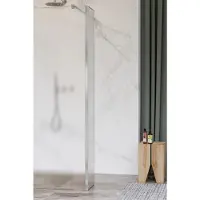 FortiFura Galeria Paroi latérale - 50x200cm - verre satiné - 8mm - avec profilé d'angle - Inox brossé SW797922 / SW798730