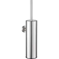 FortiFura Calvi porte-brosse de toilette - modèle fermé - mural - rond - Inox brossé SW1111542