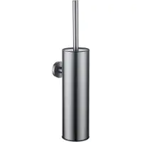FortiFura Calvi porte-brosse de toilette - modèle fermé - mural - rond - gunmetal SW1111545