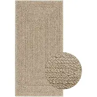 vidaXL Tapis ZIZUR Beige 60x110 cm Aspect jute Intérieur et extérieur