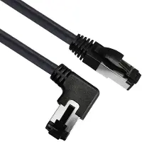 MaxTrack TI51-3L Câble réseau RJ45, câble patch CAT 8.1 S/FTP 3 m noir 90° na (S/FTP, CAT8.1, 3 m)