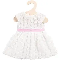 Heless Robe avec des roses (blanc/rose) taille 28-35cm
