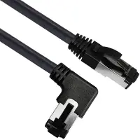 MaxTrack TI51-2L Câble réseau RJ45, câble patch CAT 8.1 S/FTP 2 m noir 90° na (S/FTP, CAT8.1, 2 m)