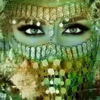 Safaary Peinture arabe Femme arabe verte