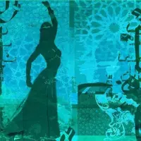 Safaary Peinture arabe danseuse du ventre Bleu