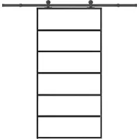 vidaXL Porte coulissante avec ferrure 102x205 cm Verre ESG & aluminium
