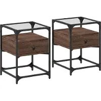 vidaXL Tables de chevet 2pcs chêne marron 40x40x55cm bois d'ingénierie