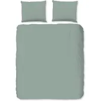 Good Morning Enveloppe de couette "uni pattern" - Vert - (240x200/220 cm) - Flanelle de coton