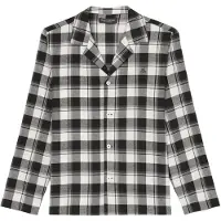 Marc O'Polo T-Shirt 'Homey Flanell' noir / blanc