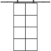 vidaXL Porte coulissante avec ferrure 102,5x205 cm Verre ESG & aluminium