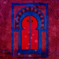 Safaary Tableau marocain Porte rose fuchsia