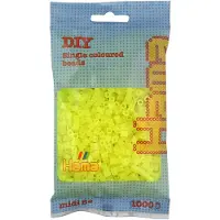 Hama Sachet de 1000 perles a repasser midi jaune neon - loisirs creatifs - 207-34