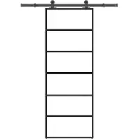 vidaXL Porte coulissante avec ferrure 76x205 cm Verre ESG & aluminium