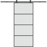 Super Merchant Porte coulissante avec ferrure 90x205 cm verre ESG & aluminium
