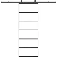 vidaXL Porte coulissante avec ferrure 76x205 cm Verre ESG & aluminium