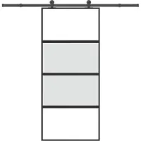 vidaXL Porte coulissante avec ferrure 90x205 cm verre trempé & aluminium