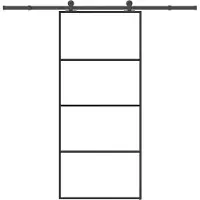 vidaXL Porte coulissante avec ferrure 90x205 cm verre ESG & aluminium