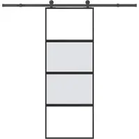 vidaXL Porte coulissante avec ferrure 76x205 cm verre trempé & aluminium