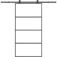 vidaXL Porte coulissante avec ferrure 102,5x205 cm Verre ESG & aluminium