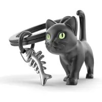 Metalmorphose Porte-clés Black Cat, Noir