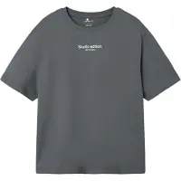 Name it T-Shirt 'NKMBrody' gris foncé / blanc