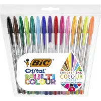 BIC Stylos à bille Cristal Multicolor Lot de 15