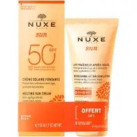 Nuxe Crème Visage Fondante Solaire Haute Protection Spf50 50 ml + Lait Frais Après Soleil 50 ml