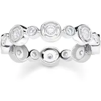 Thomas Sabo Bague 'Ring Kreise Weiß Steine Silber' blanc