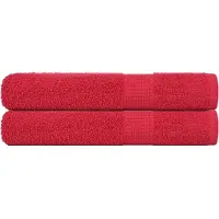 vidaXL Serviettes 2 pcs rouge 100x200 cm 360 g/m² 100% coton