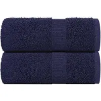 vidaXL Serviettes d'invité 2 pcs bleu marine 30x50 cm 100% coton