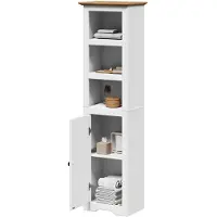 vidaXL Armoire de salle de bain BODO blanc et brun 44x30x160 cm