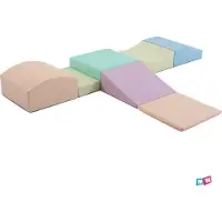 IGLU SET 7(S) Little Crawler - Helles Pastell - Bunte Schaumstoff-Klettermodule/Bausteine für Kinder