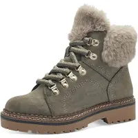 Tamaris Bottines à lacets gris clair / kaki