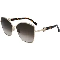 Salvatore Ferragamo Lunettes de Soleil SF312SR 60/18/140 Gold/khaki gradient Metal WOMAN SF312SR