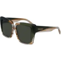 Ferragamo SF1060SN 263 STRIPED HONEY/KHAKI 55/14/140 FEMALE Lunettes de soleil