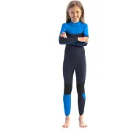 Jobe Boston Full 3/2 Mm Junior Long Sleeve Back Zip Neoprene Suit Bleu 12 Years Enfants