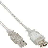 InLine 34650 Rallonge USB 2.0, prise mâle / prise femelle, type A, transparent, 0,5m