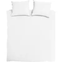 DoubleDry Housse de couette DoubleDry 100% coton Percal - 200x200/220 cm Double - Douce, respirante et respectueuse de la peau - White