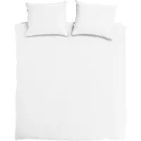DoubleDry Housse de couette DoubleDry 100% coton Percal - 140x200/220 cm Single - Douce, respirante et respectueuse de la peau - White